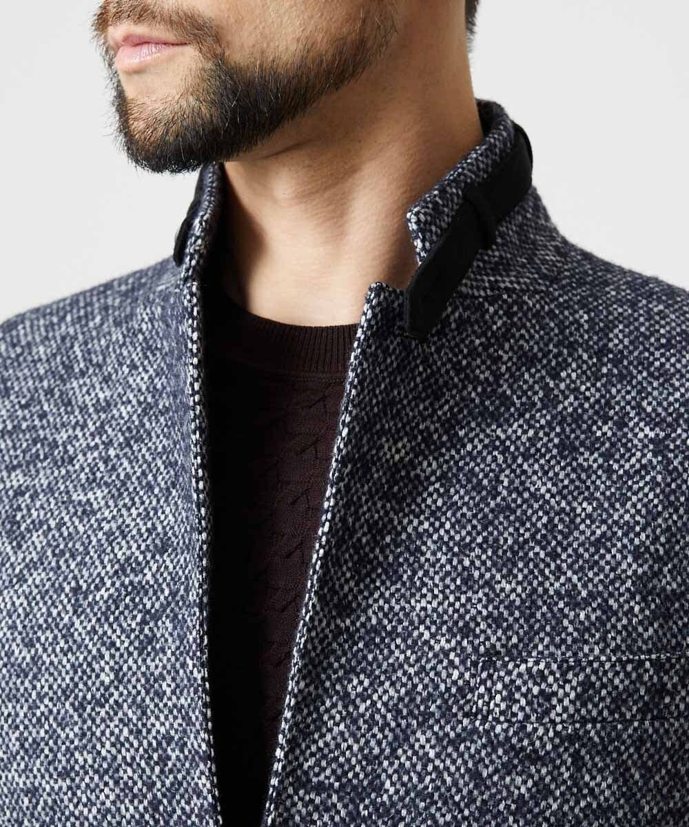 MNDCI55590 MICHEL KLEIN HOMME(ミッシェルクラン オム) ツイードコンバーチブルジャケット ネイビー
