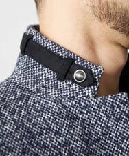 MNDCI55590 MICHEL KLEIN HOMME(ミッシェルクラン オム) ツイードコンバーチブルジャケット ネイビー