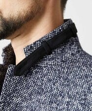 MNDCI55590 MICHEL KLEIN HOMME(ミッシェルクラン オム) ツイードコンバーチブルジャケット ネイビー