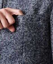 MNDCI55590 MICHEL KLEIN HOMME(ミッシェルクラン オム) ツイードコンバーチブルジャケット ネイビー