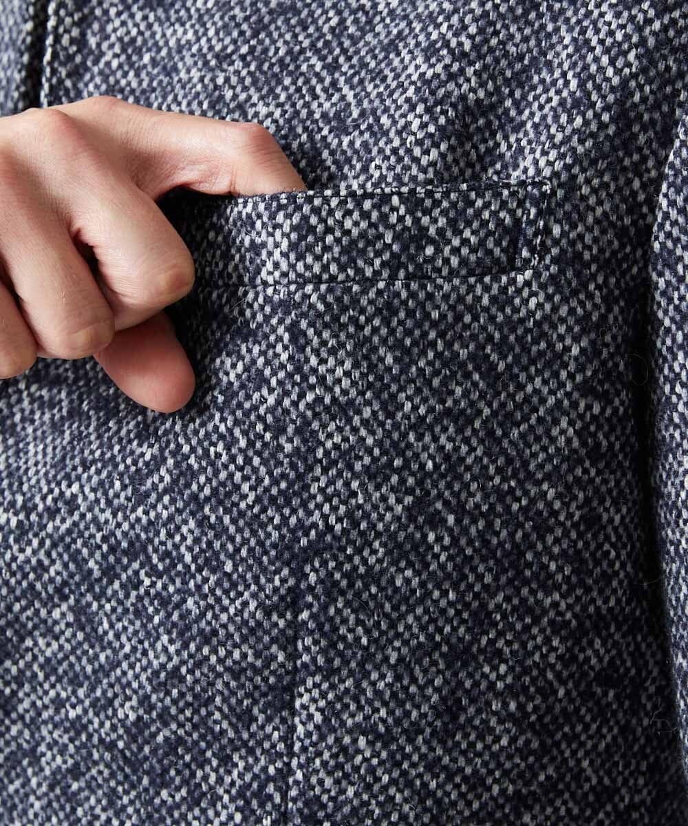 MNDCI55590 MICHEL KLEIN HOMME(ミッシェルクラン オム) ツイードコンバーチブルジャケット ネイビー