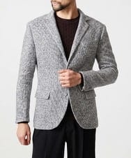 MNDCI55590 MICHEL KLEIN HOMME(ミッシェルクラン オム) ツイードコンバーチブルジャケット ライトグレー