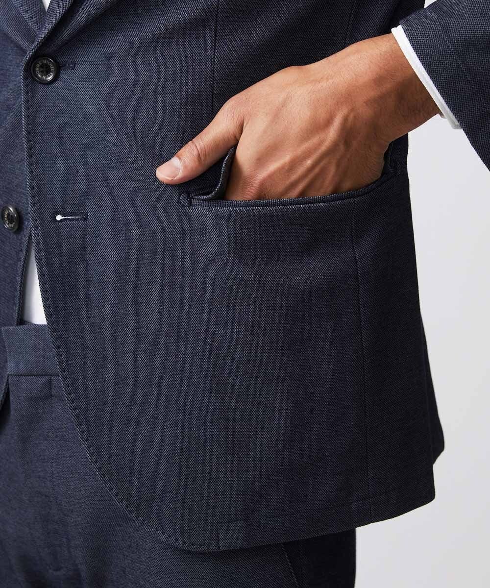MNDDA03430 MICHEL KLEIN HOMME(ミッシェルクラン オム) 【セットアップ】ジャージテーラードジャケット ネイビー