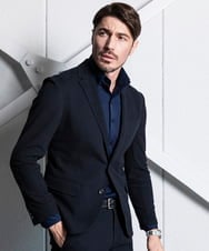MNDDA03430 MICHEL KLEIN HOMME(ミッシェルクラン オム) 【セットアップ】ジャージテーラードジャケット ブラック