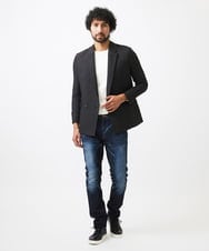 MNDDA52450 MICHEL KLEIN HOMME(ミッシェルクラン オム) 【セットアップ】ジャガードダブルジャケット ブラック