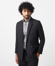 MNDDA52450 MICHEL KLEIN HOMME(ミッシェルクラン オム) 【セットアップ】ジャガードダブルジャケット ブラック