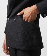 MNDDA52450 MICHEL KLEIN HOMME(ミッシェルクラン オム) 【セットアップ】ジャガードダブルジャケット ブラック