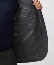 MNDDC09430 MICHEL KLEIN HOMME(ミッシェルクラン オム) ツィード調ストレッチテーラードジャケット セットアップ ダークグレー