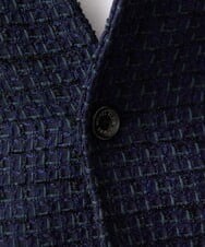 MNDDC53630 MICHEL KLEIN HOMME(ミッシェルクラン オム) 編みチェック柄コンバーチブルジャケット ネイビー