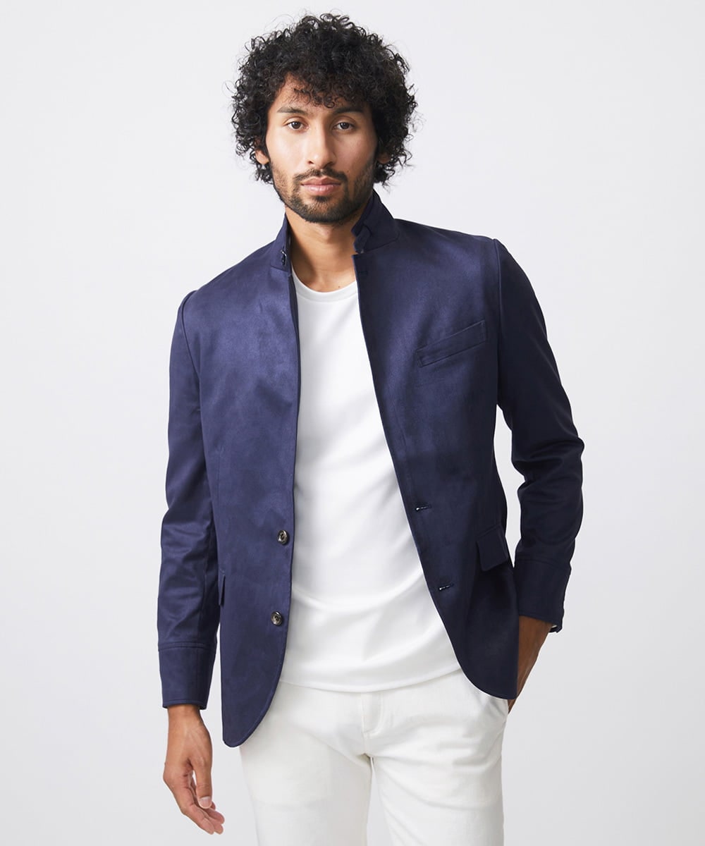 MNDDC59450 MICHEL KLEIN HOMME(ミッシェルクラン オム) スエードコンバーチブルジャケット ネイビー