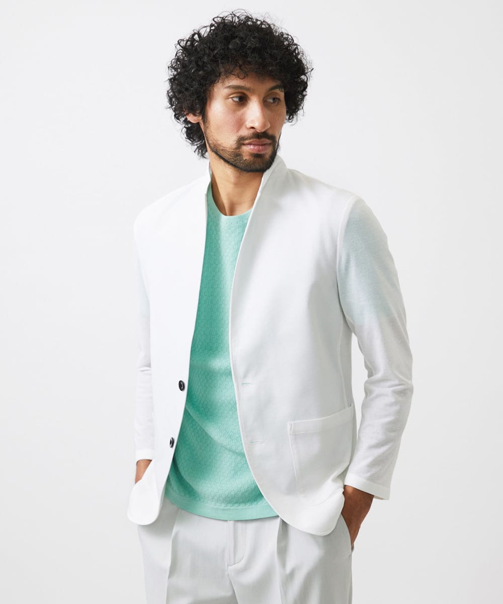 MNDGC30360 MICHEL KLEIN HOMME(ミッシェルクラン オム) カットコンバーチブルジャケット ホワイト