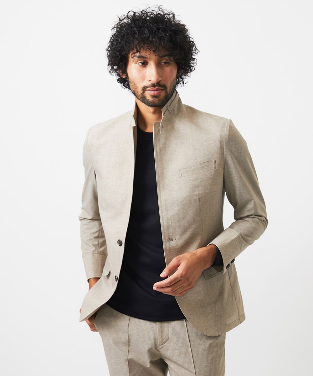 MNDGC54450 MICHEL KLEIN HOMME(ミッシェルクラン オム) 【セットアップ】メッシュコンバーチブルジャケット ベージュ