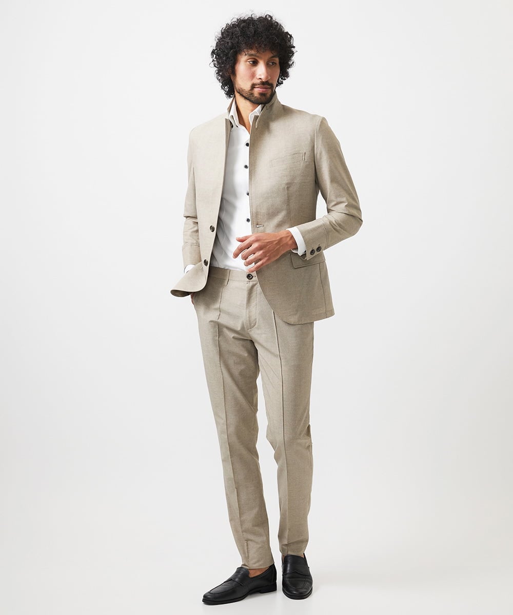 MNDGC54450 MICHEL KLEIN HOMME(ミッシェルクラン オム) 【セットアップ】メッシュコンバーチブルジャケット ベージュ