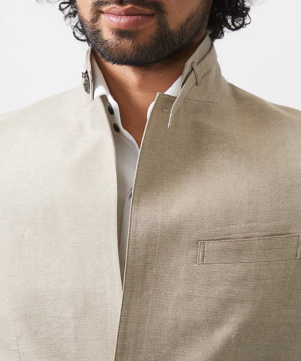 MNDGC54450 MICHEL KLEIN HOMME(ミッシェルクラン オム) 【セットアップ】メッシュコンバーチブルジャケット ベージュ