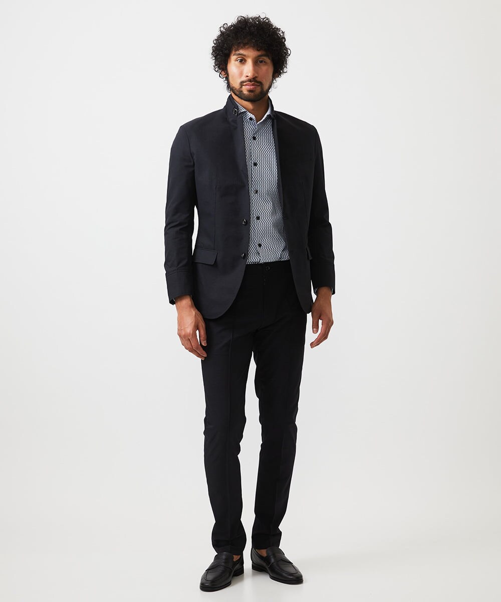 MNDGC54450 MICHEL KLEIN HOMME(ミッシェルクラン オム) 【セットアップ】メッシュコンバーチブルジャケット ブラック