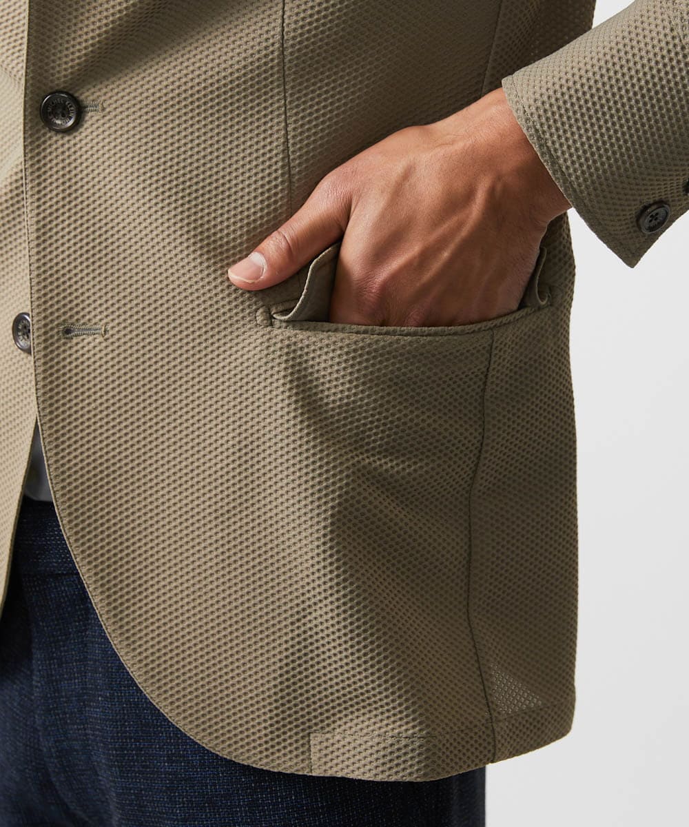 MNDGC56430 MICHEL KLEIN HOMME(ミッシェルクラン オム) 【セットアップ】ストレッチコンバーチブルジャケット ベージュ