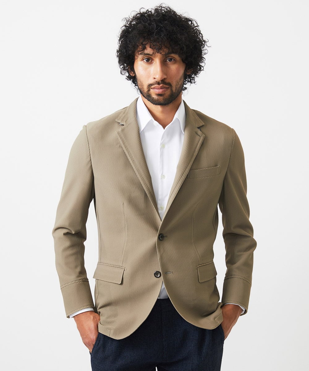 MNDGC56430 MICHEL KLEIN HOMME(ミッシェルクラン オム) 【セットアップ】ストレッチコンバーチブルジャケット ベージュ