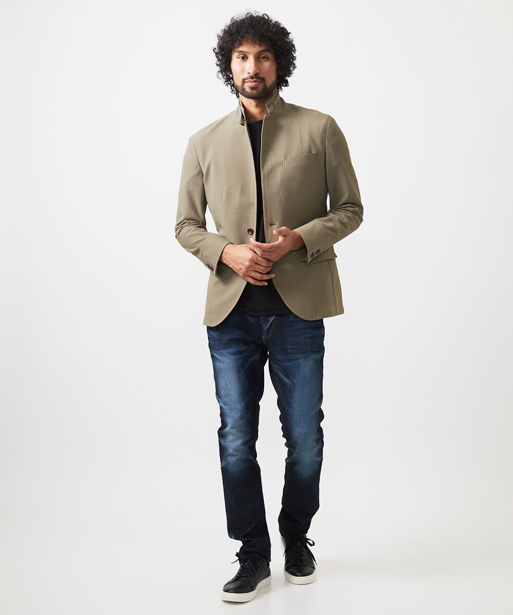 MNDGC56430 MICHEL KLEIN HOMME(ミッシェルクラン オム) 【セットアップ】ストレッチコンバーチブルジャケット ベージュ