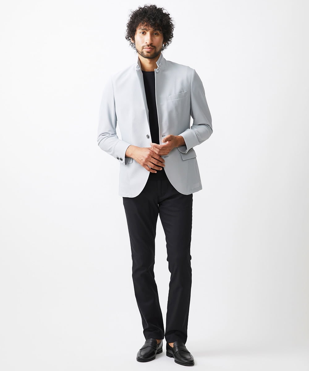 MNDGC56430 MICHEL KLEIN HOMME(ミッシェルクラン オム) 【セットアップ】ストレッチコンバーチブルジャケット ライトグレー