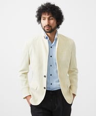 MNDGC60450 MICHEL KLEIN HOMME(ミッシェルクラン オム) ストライプ柄コンバーチブルジャケット グリーン