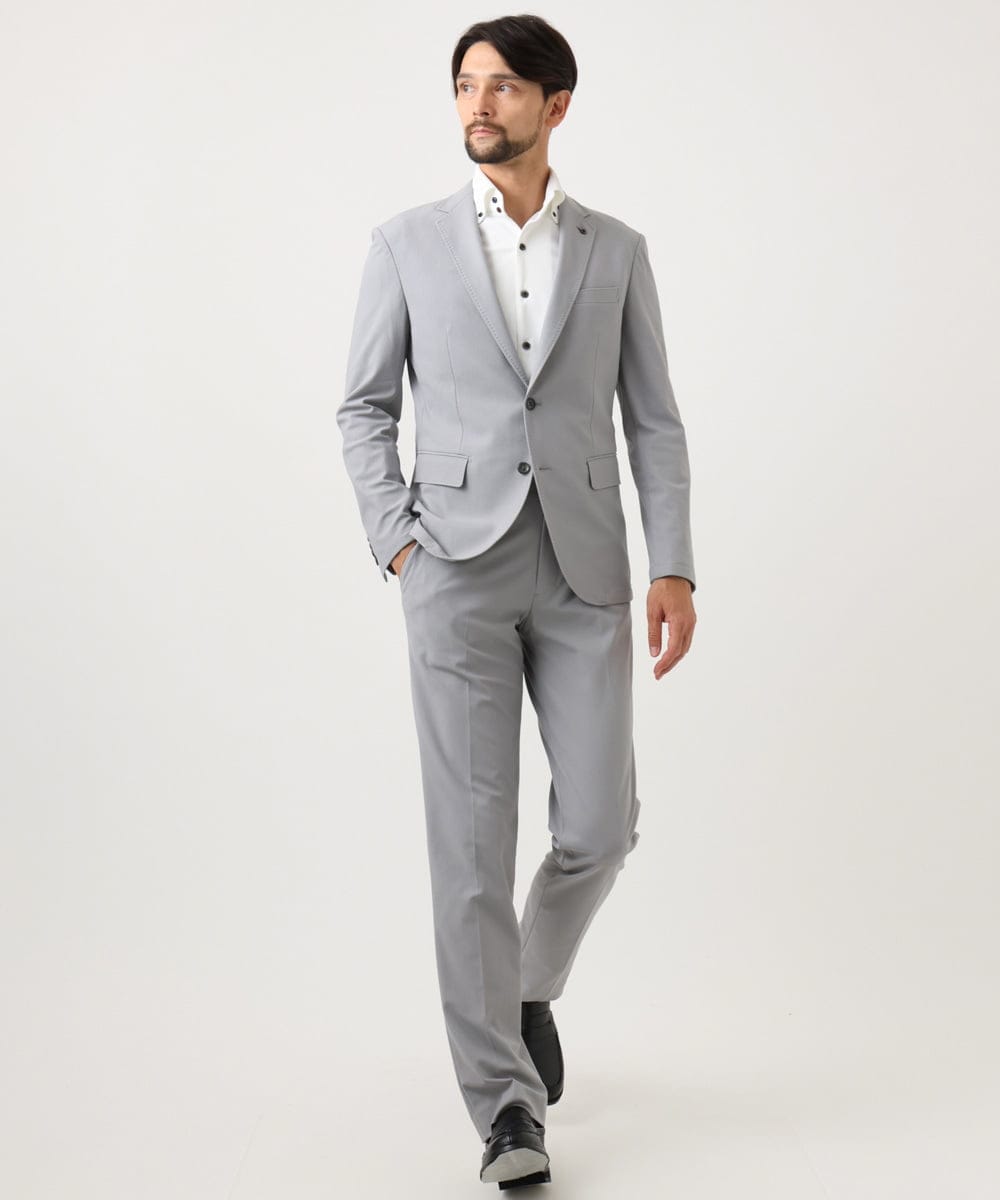 MNDGD03430 MICHEL KLEIN HOMME(ミッシェルクラン オム) 【セットアップ】コットンライクストレッチテーラードジャケット グレー
