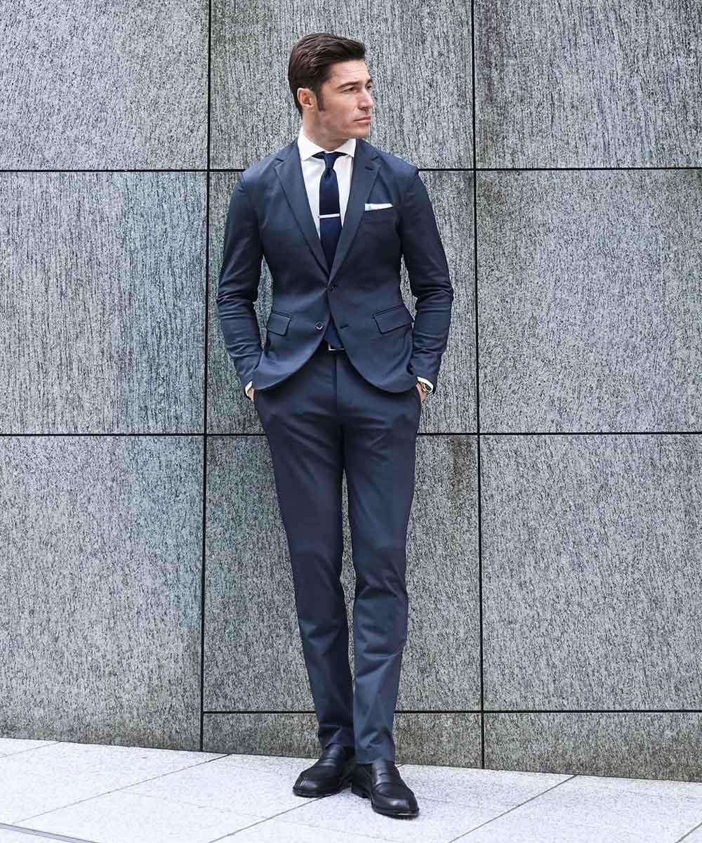 MNDGD04400 MICHEL KLEIN HOMME(ミッシェルクラン オム) 【セットアップ】ストレッチテーラードジャケット ネイビー
