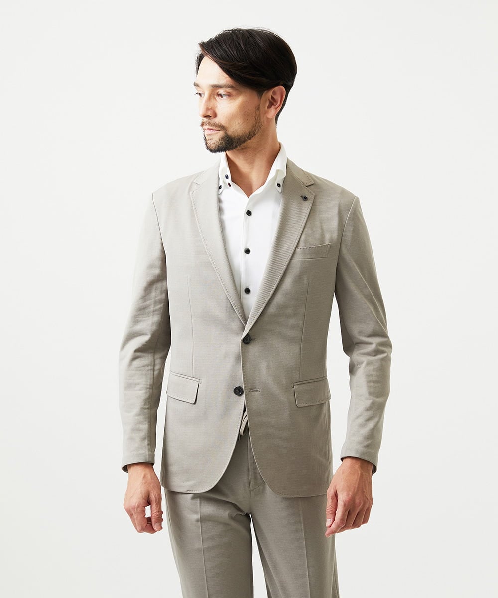 MNDGD54400 MICHEL KLEIN HOMME(ミッシェルクラン オム) 【セットアップ】メッシュテーラードジャケット ベージュ