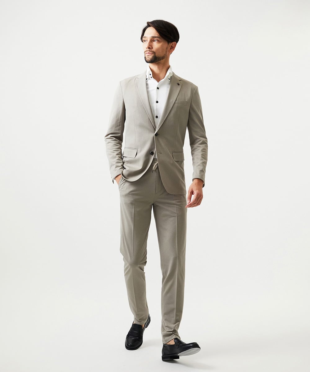 MNDGD54400 MICHEL KLEIN HOMME(ミッシェルクラン オム) 【セットアップ】メッシュテーラードジャケット ベージュ