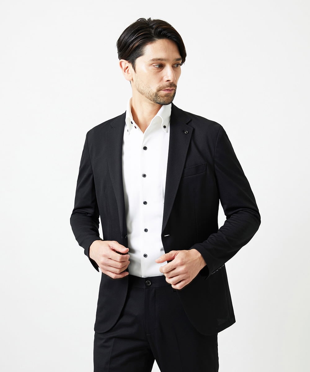 MNDGD54400 MICHEL KLEIN HOMME(ミッシェルクラン オム) 【セットアップ】メッシュテーラードジャケット ブラック