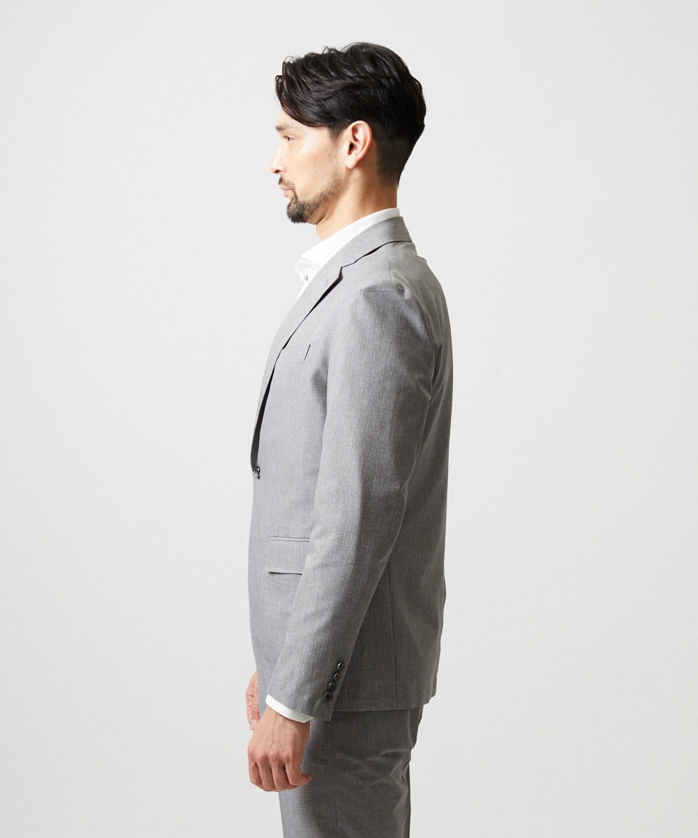 MNDGF06430 MICHEL KLEIN HOMME(ミッシェルクラン オム) 【セットアップ】メッシュプリントテーラードジャケット ライトグレー