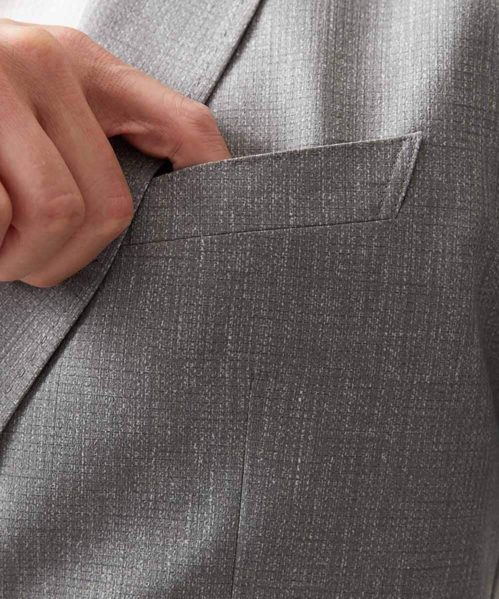 MNDGF06430 MICHEL KLEIN HOMME(ミッシェルクラン オム) 【セットアップ】メッシュプリントテーラードジャケット ライトグレー