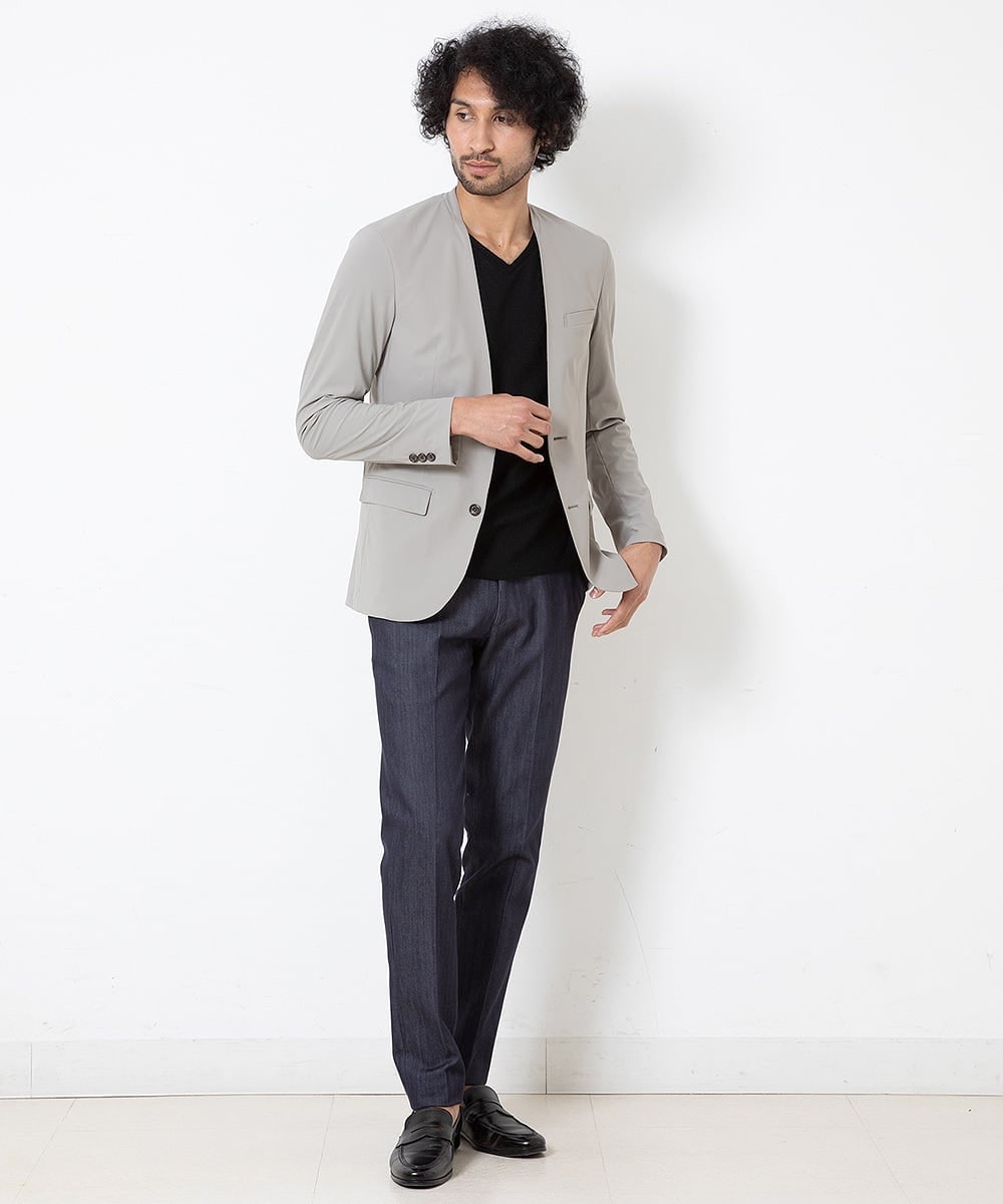 MNDGP09410 MICHEL KLEIN HOMME(ミッシェルクラン オム) ノーカラージャケット ベージュ(82)