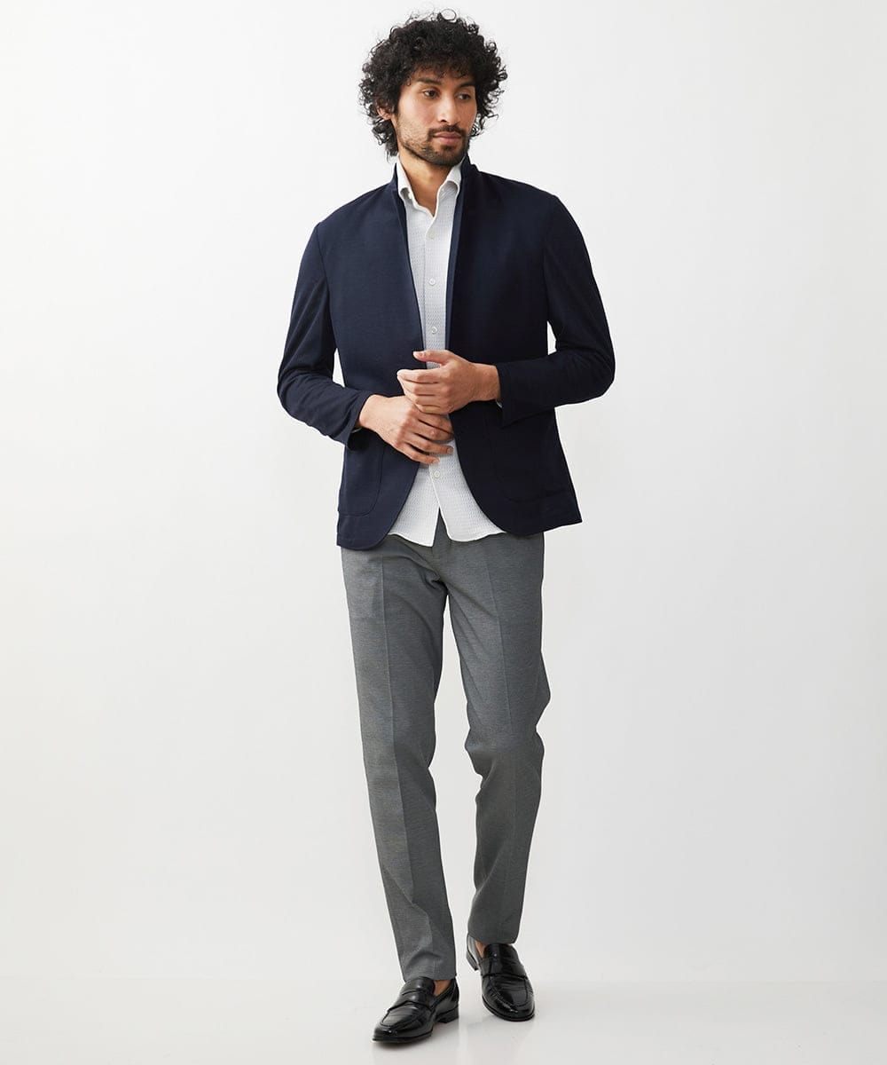 MNDGX03330 MICHEL KLEIN HOMME(ミッシェルクラン オム) サーフニットジャケット ネイビー