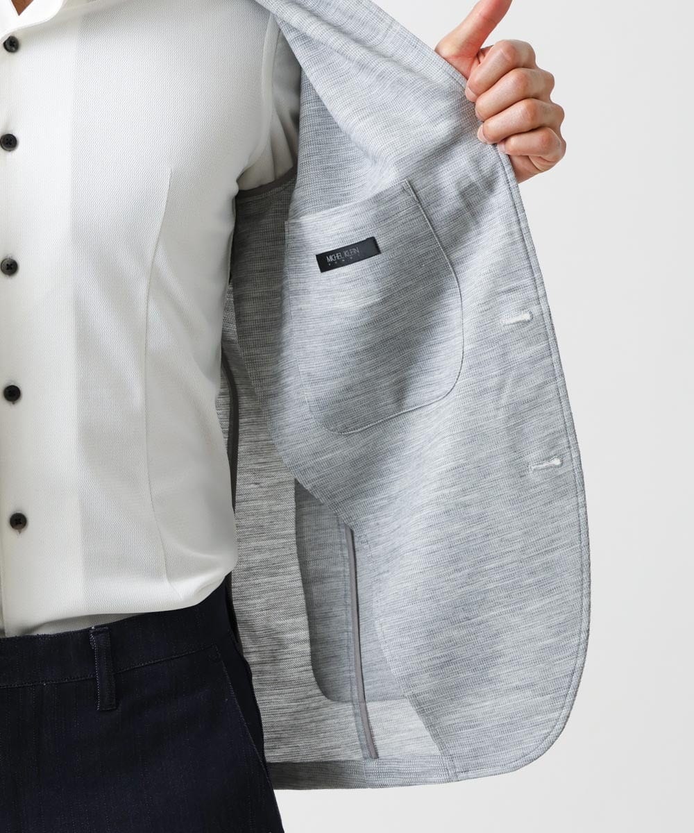 MNDGX03330 MICHEL KLEIN HOMME(ミッシェルクラン オム) サーフニットジャケット グレー