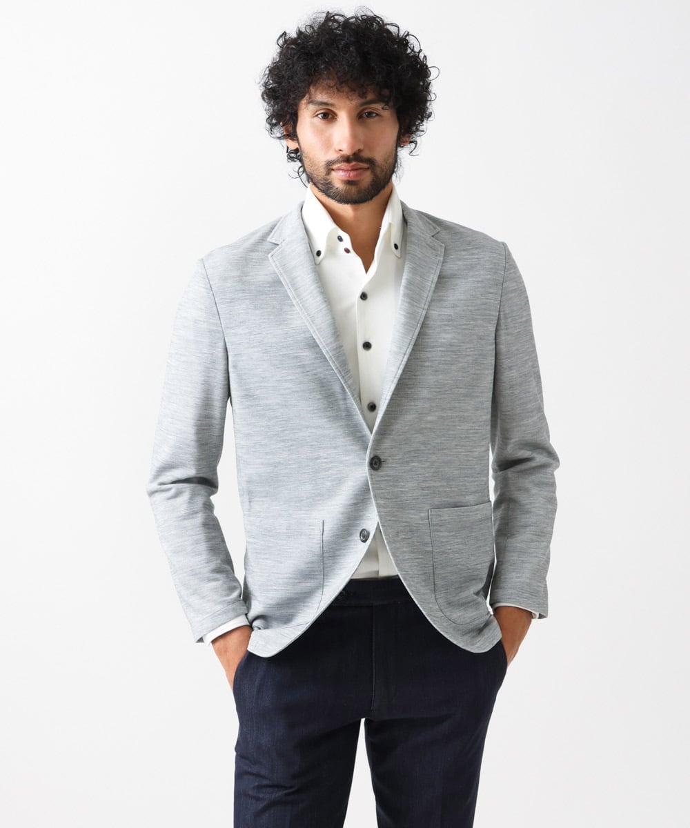 MNDGX03330 MICHEL KLEIN HOMME(ミッシェルクラン オム) サーフニットジャケット グレー