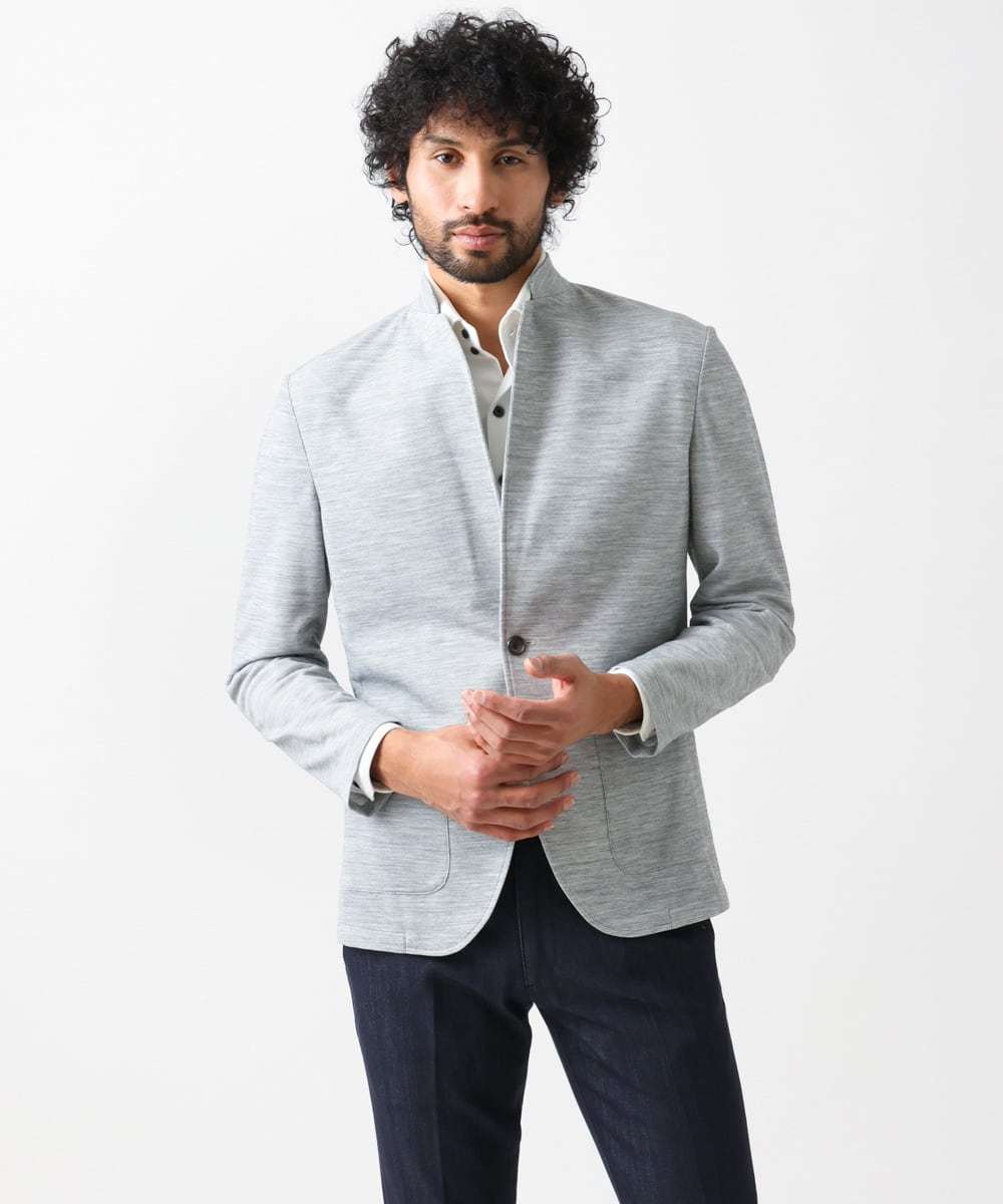 MNDGX03330 MICHEL KLEIN HOMME(ミッシェルクラン オム) サーフニットジャケット グレー