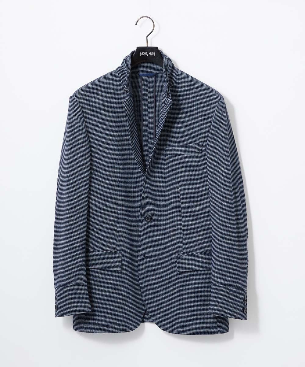 MNDHF59490 MICHEL KLEIN HOMME(ミッシェルクラン オム) スラブメッシュコンバーチブルジャケット ネイビー