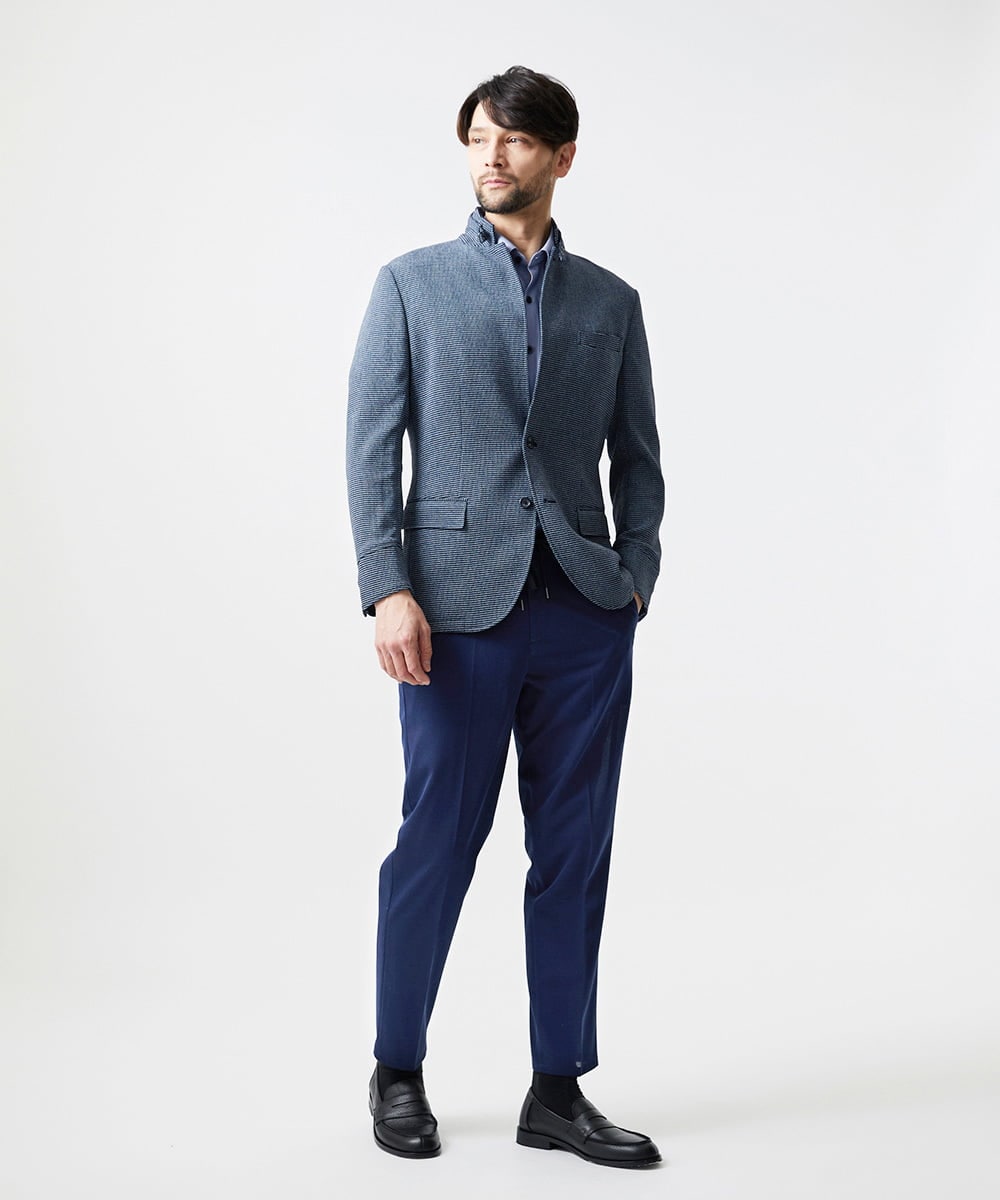 MNDHF59490 MICHEL KLEIN HOMME(ミッシェルクラン オム) スラブメッシュコンバーチブルジャケット ネイビー