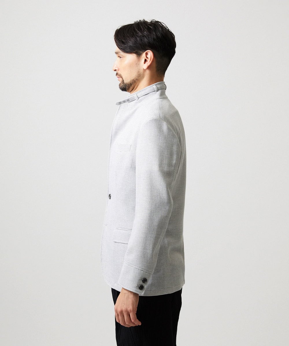 MNDHF59490 MICHEL KLEIN HOMME(ミッシェルクラン オム) スラブメッシュコンバーチブルジャケット ライトグレー