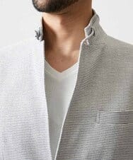 MNDHF59490 MICHEL KLEIN HOMME(ミッシェルクラン オム) スラブメッシュコンバーチブルジャケット ライトグレー