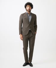 MNDJC07450 MICHEL KLEIN HOMME(ミッシェルクラン オム) 【セットアップ】カラミメッシュテーラードジャケット ブラウン