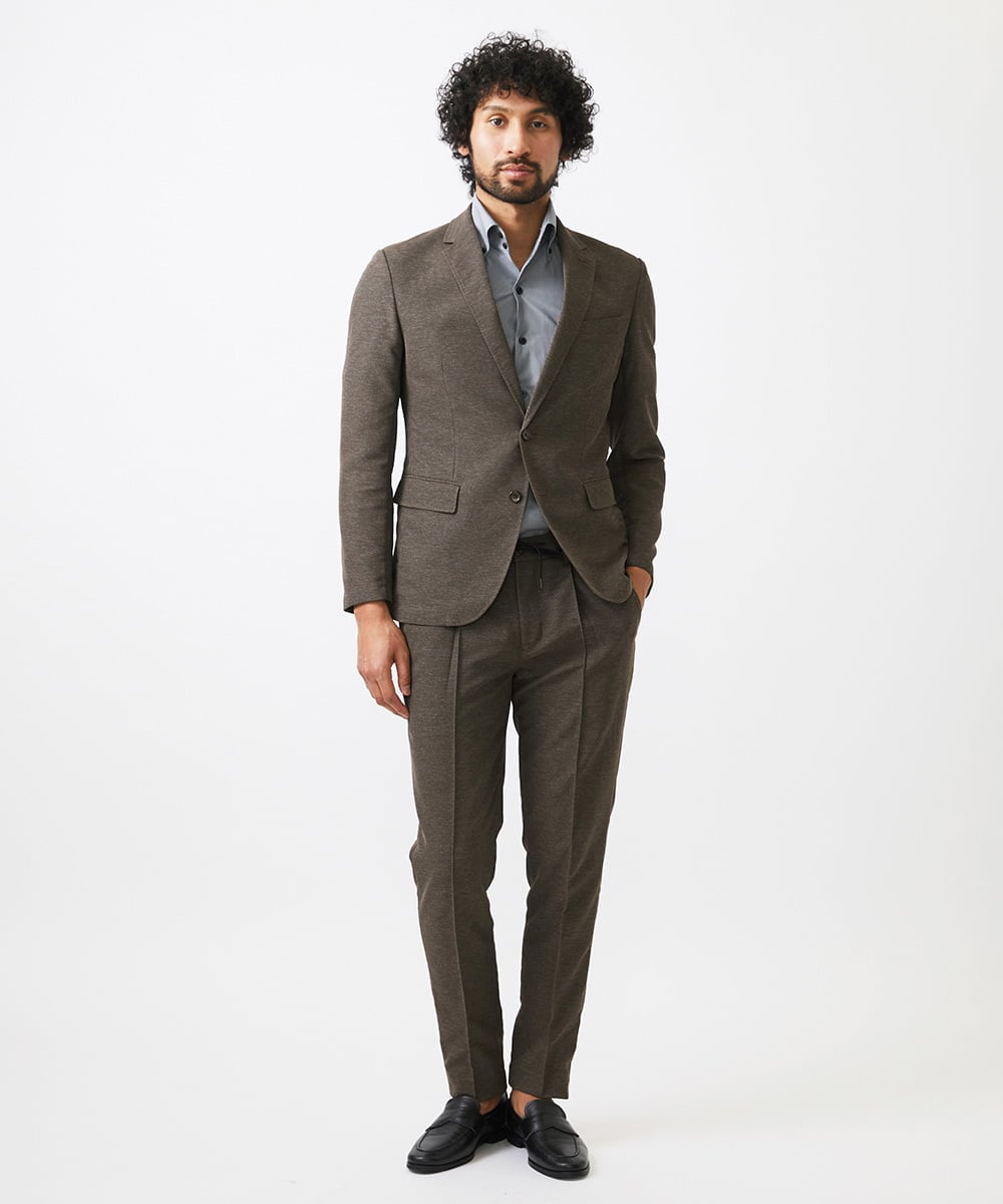 MNDJC07450 MICHEL KLEIN HOMME(ミッシェルクラン オム) 【セットアップ】カラミメッシュテーラードジャケット ブラウン