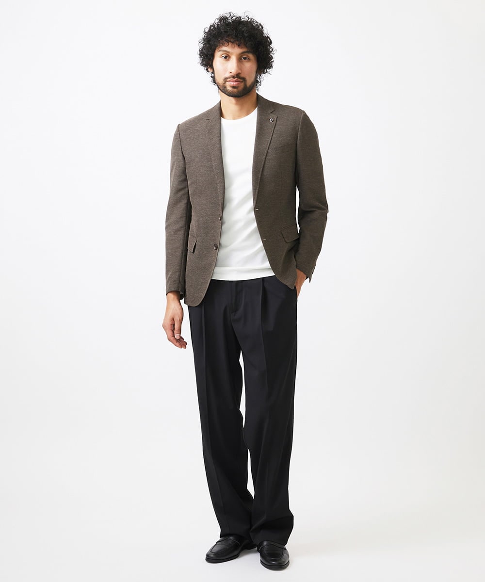 MNDJC07450 MICHEL KLEIN HOMME(ミッシェルクラン オム) 【セットアップ】カラミメッシュテーラードジャケット ブラウン