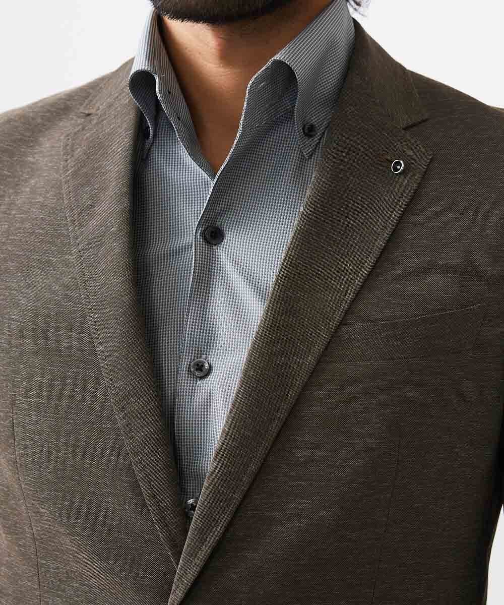 MNDJC07450 MICHEL KLEIN HOMME(ミッシェルクラン オム) 【セットアップ】カラミメッシュテーラードジャケット ブラウン