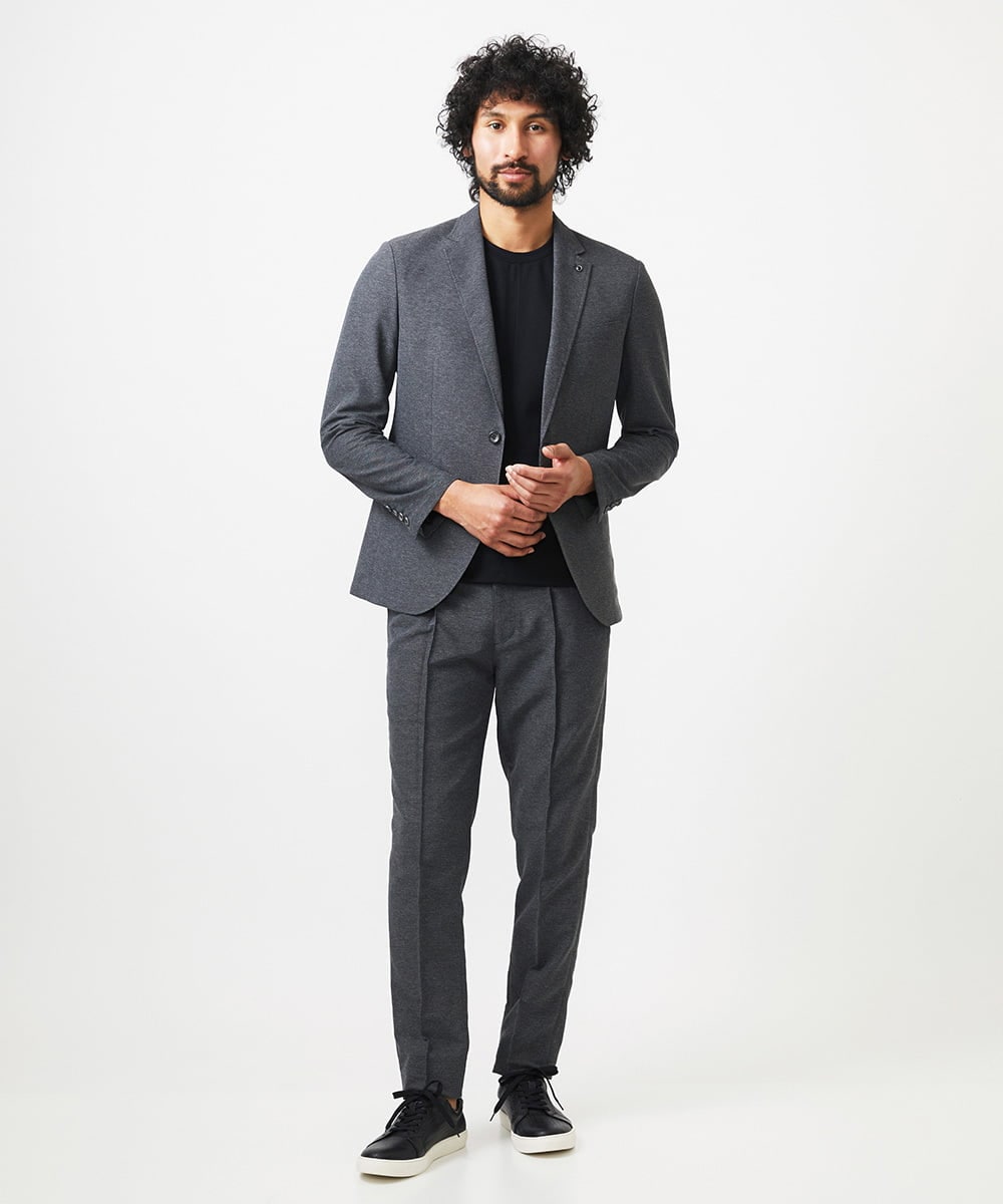 MNDJC07450 MICHEL KLEIN HOMME(ミッシェルクラン オム) 【セットアップ】カラミメッシュテーラードジャケット ダークグレー