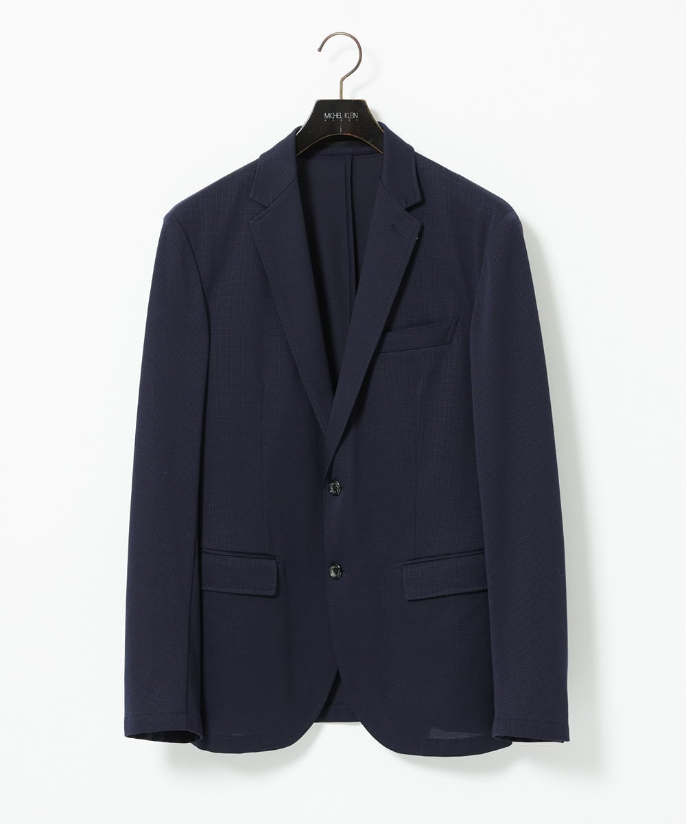 MNDJC08450 MICHEL KLEIN HOMME(ミッシェルクラン オム) 【セットアップ】メッシュストレッチテーラードジャケット ネイビー