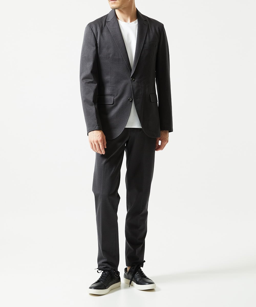 MNDJC08450 MICHEL KLEIN HOMME(ミッシェルクラン オム) 【セットアップ】メッシュストレッチテーラードジャケット ダークグレー