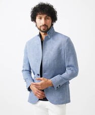 MNDJC62470 MICHEL KLEIN HOMME(ミッシェルクラン オム) カラミメッシュコンバーチブルジャケット ブルー