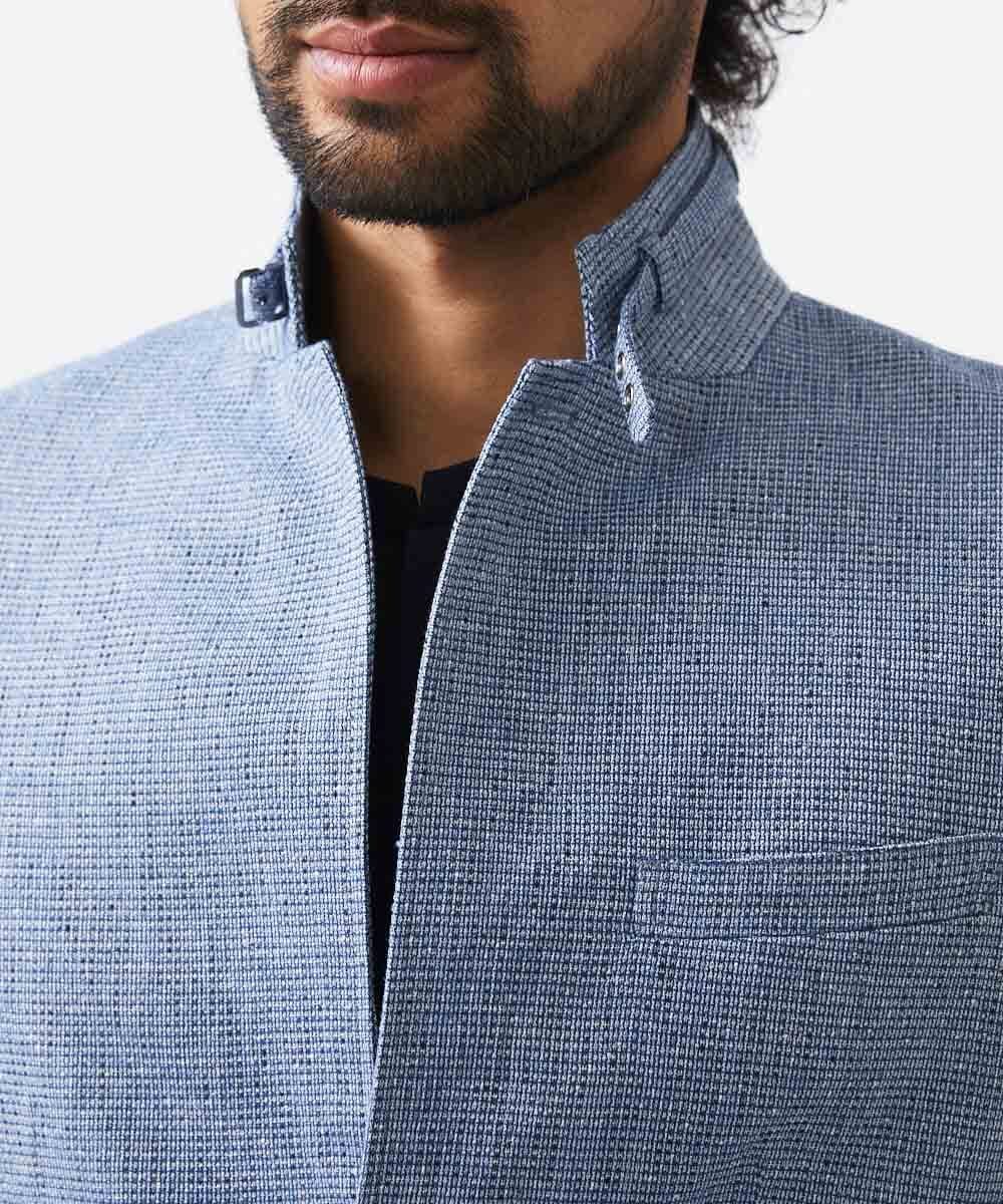 MNDJC62470 MICHEL KLEIN HOMME(ミッシェルクラン オム) カラミメッシュコンバーチブルジャケット ブルー
