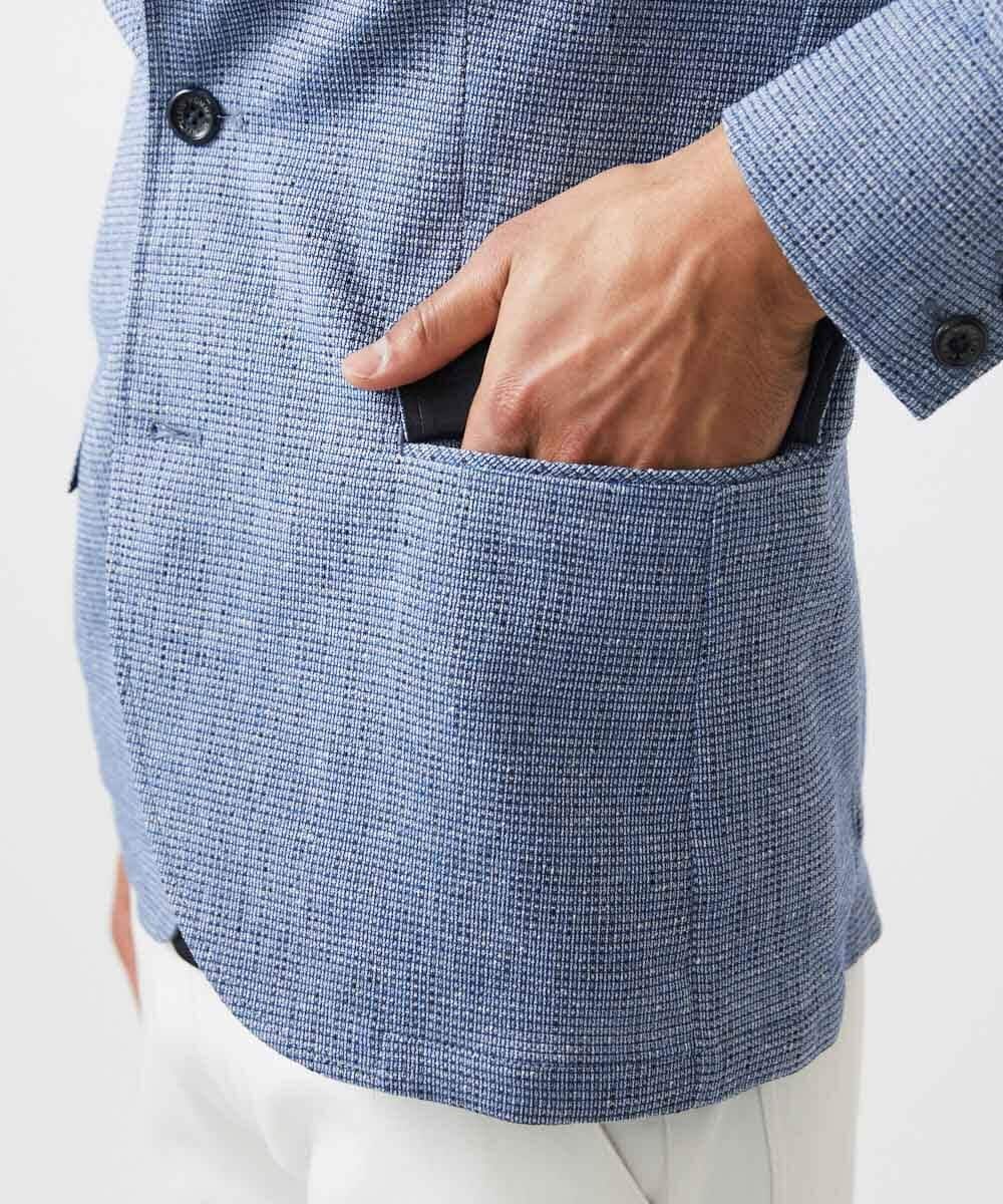 MNDJC62470 MICHEL KLEIN HOMME(ミッシェルクラン オム) カラミメッシュコンバーチブルジャケット ブルー